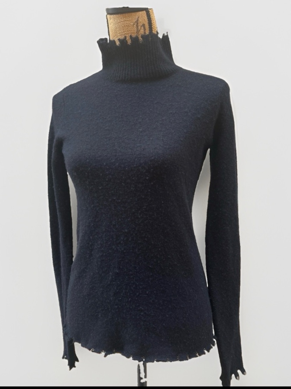 Fate Cashmere Blend Turtleneck Knit Sweater Punk Grunge Black Size Small